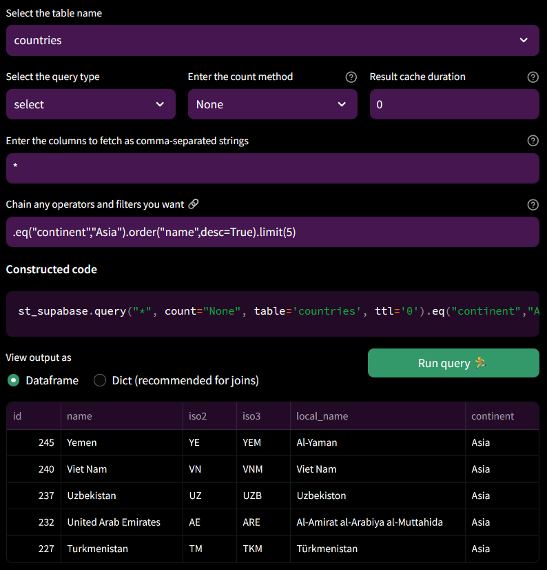 Connect your Streamlit apps to Supabase